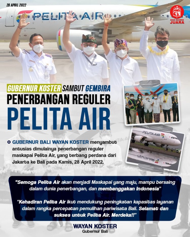 Gubernur Koster Sambut Penerbangan Reguler Pelita Air