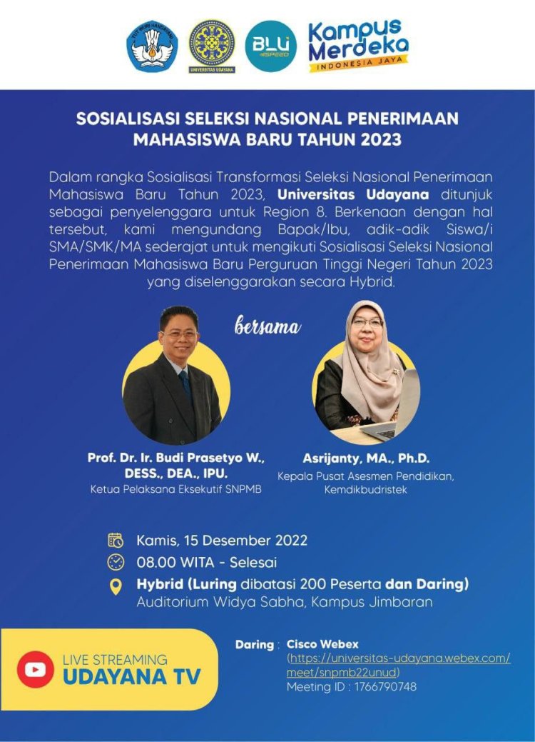 Sosialisasi Seleksi Nasional Penerimaan Mahasiswa Baru Tahun 2023