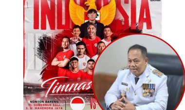 Pj Gubernur Bali dan Pemprov Gelar Nobar Bersama, Semarak Dukung Garuda Muda Lawan Jepang
