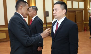 Sekjen Kemhan Pimpin Pelantikan, Pengangkatan Sumpah, dan Sertijab Karo