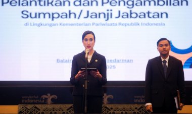 Lantik Pejabat di Lingkungan Kemenpar, Menpar Sampaikan 7 Prinsip Jalankan Amanah Baru