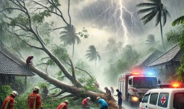 Angin Kencang dan Hujan Deras di Bali, 54 Titik Pohon Tumbang, 1 Orang Luka