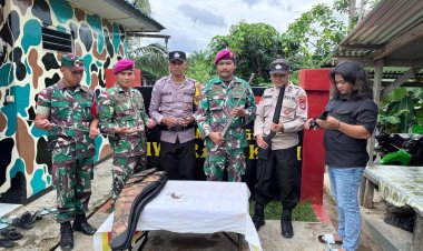 Satgas  Marinir Gagalkan Penyelundupan Senjata Rakitan