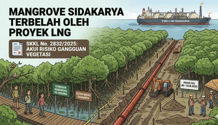 Dokumen Resmi Akui Risiko, Mangrove Sidakarya Mulai Terbelah oleh Proyek LNG